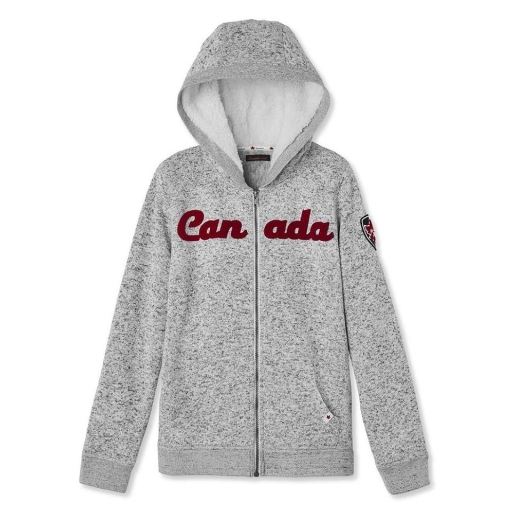 BRAND NEW girl canadiana fleece zipped hoody / sweater 100% cotton size S (6)
